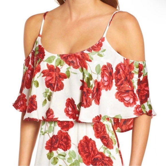 SHOW ME YOUR MUMU FLORAL COLD-SHOULDER RUFFLE MAXI DRESS - Picture 3 of 10